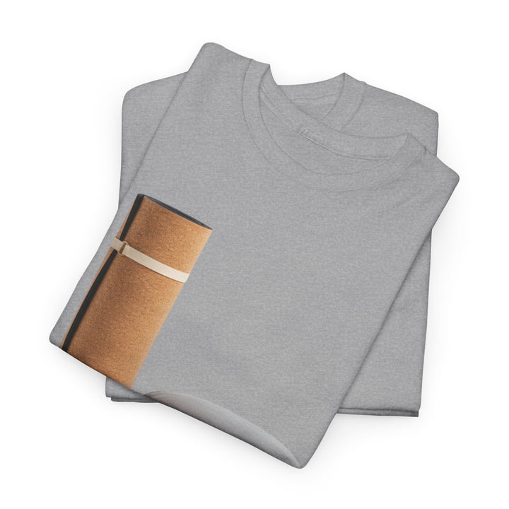 Mat &amp; Meditation Cushion Tee – soft, breathable cotton featuring a yoga-inspired design. Perfect for meditation, studio practice, or mindful everyday wear.
