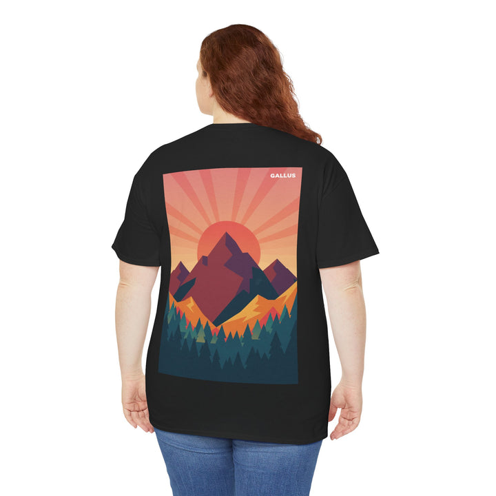 Mountain Sunset T-Shirt — Retro Nature Graphic Tee with &