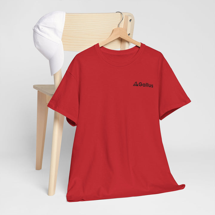 Mountain Sunset Graphic Tee — Vintage Nature Poster Back Print