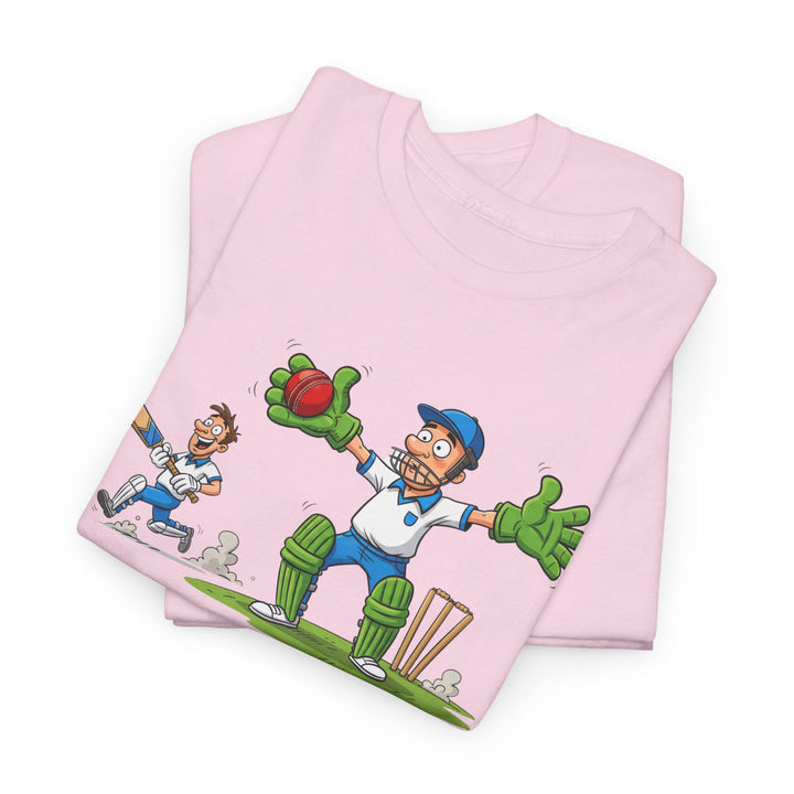 Cricket Catch Graphic Cartoon T-Shirt