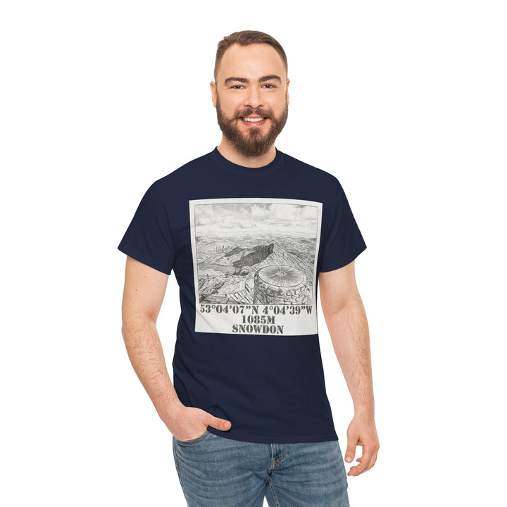 Snowdon Mountain Tee — Vintage Map Illustration with Coordinates