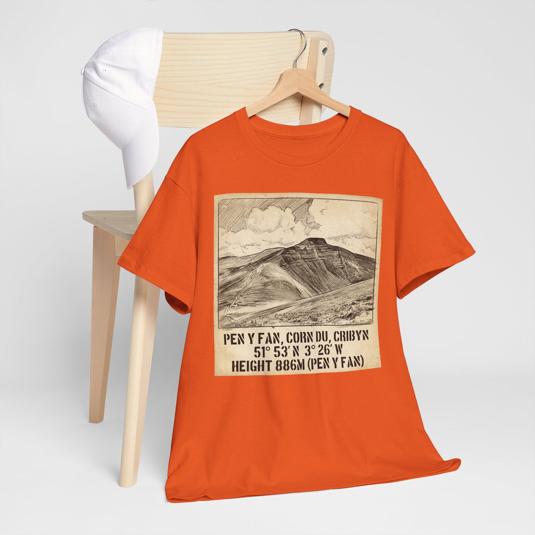 Pen y Fan Summit Coordinates T-Shirt — Vintage Mountain Peak Tee