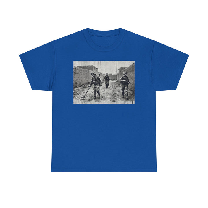 Helmand Vallon Patrol T-Shirt - Vintage Military Graphic Tee - Black &amp; White