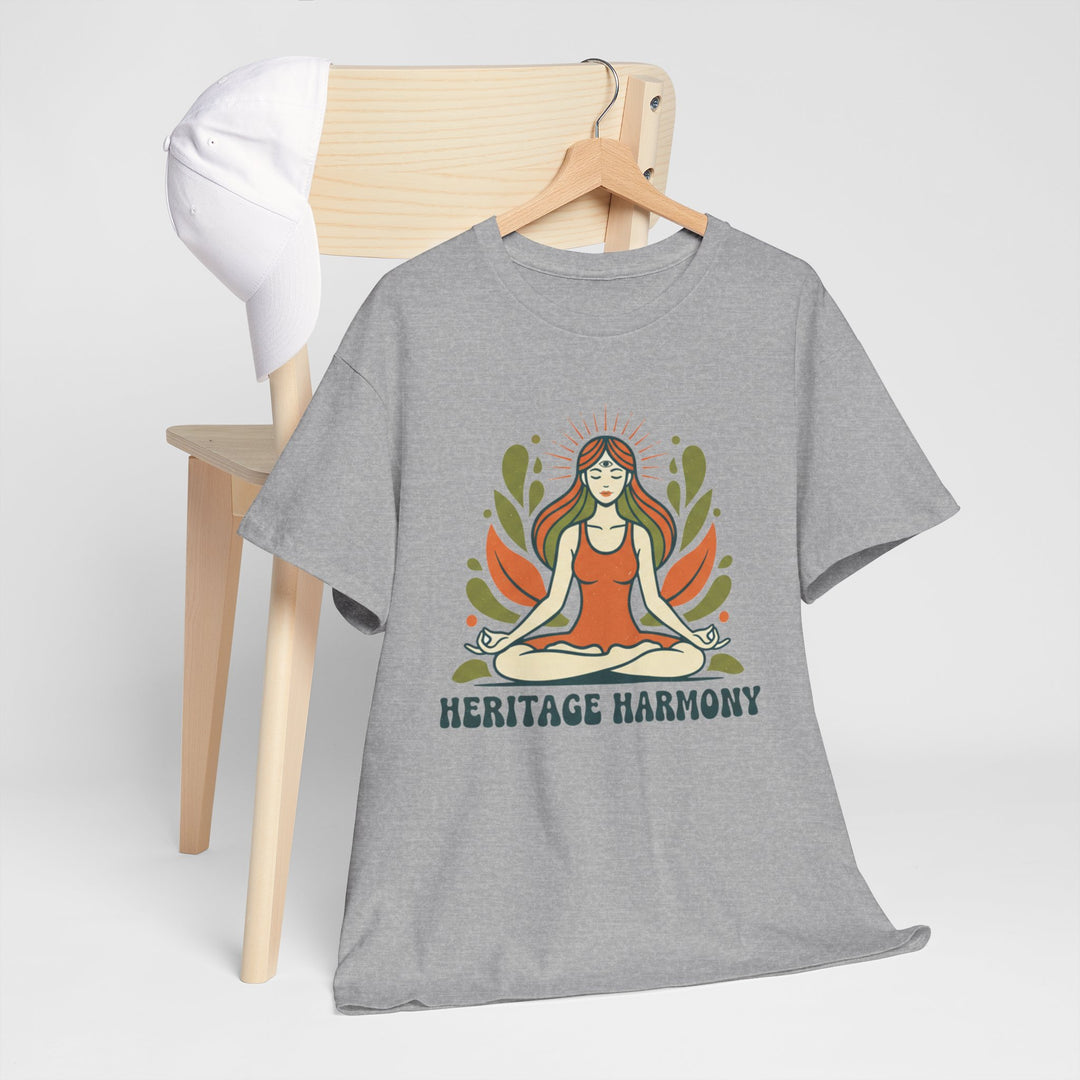 Yoga Meditation Tee – soft, breathable cotton designed for meditation and yoga practice. Comfortable, relaxed fit perfect for studio or casual wear.