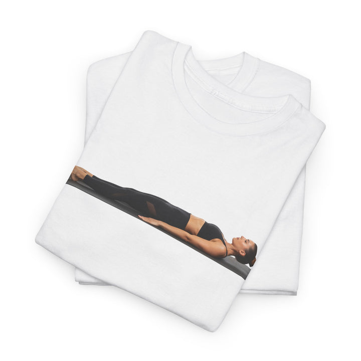 Yoga Savasana Pose Tee – soft, breathable cotton featuring the iconic Savasana pose. Perfect for yoga practice, meditation, or casual, mindful lifestyle wear.