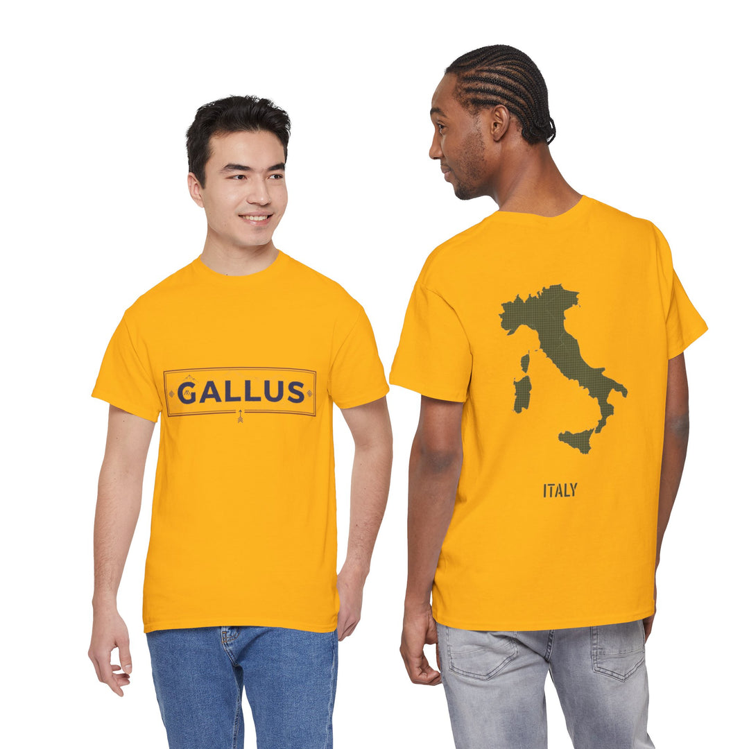 Italy Map Tee — GALLUS Logo Casual Cotton T-Shirt