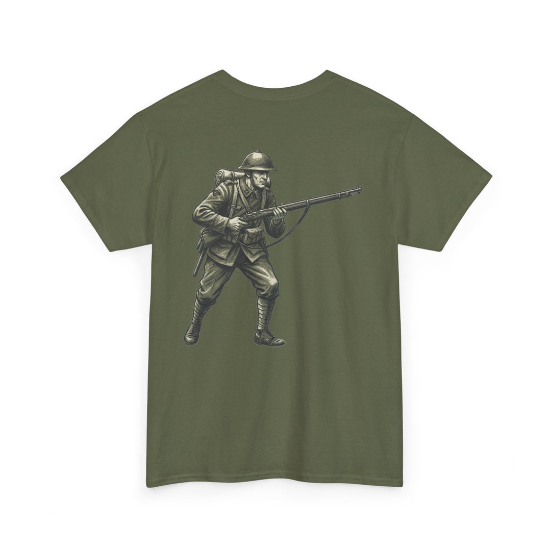 WWI Soldier 1917 Graphic Tee – Vintage Infantry Rifle Illustration T-Shirt
