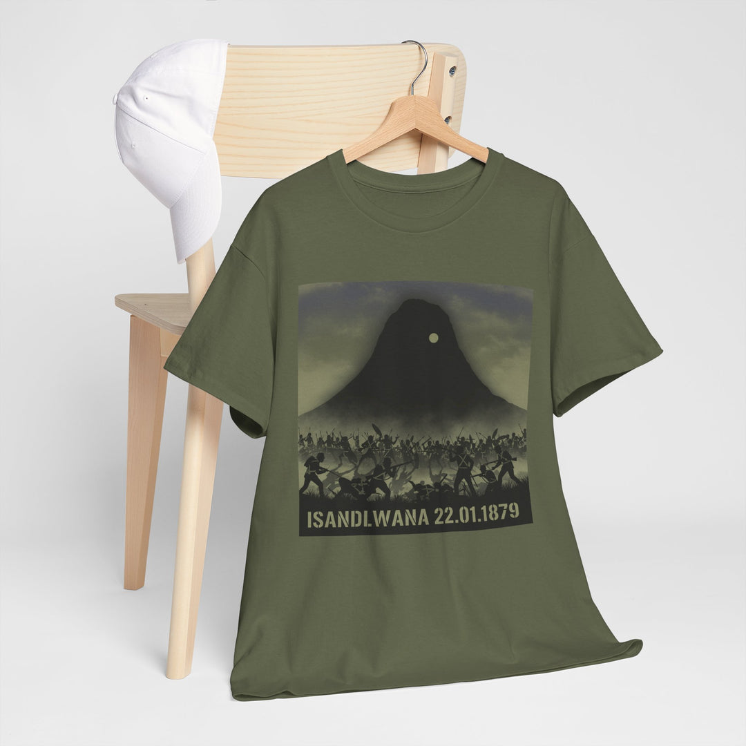 Isandlwana 22.01.1879 T-Shirt honouring the historic battle. A bold tribute tee inspired by Anglo-Zulu War heritage.