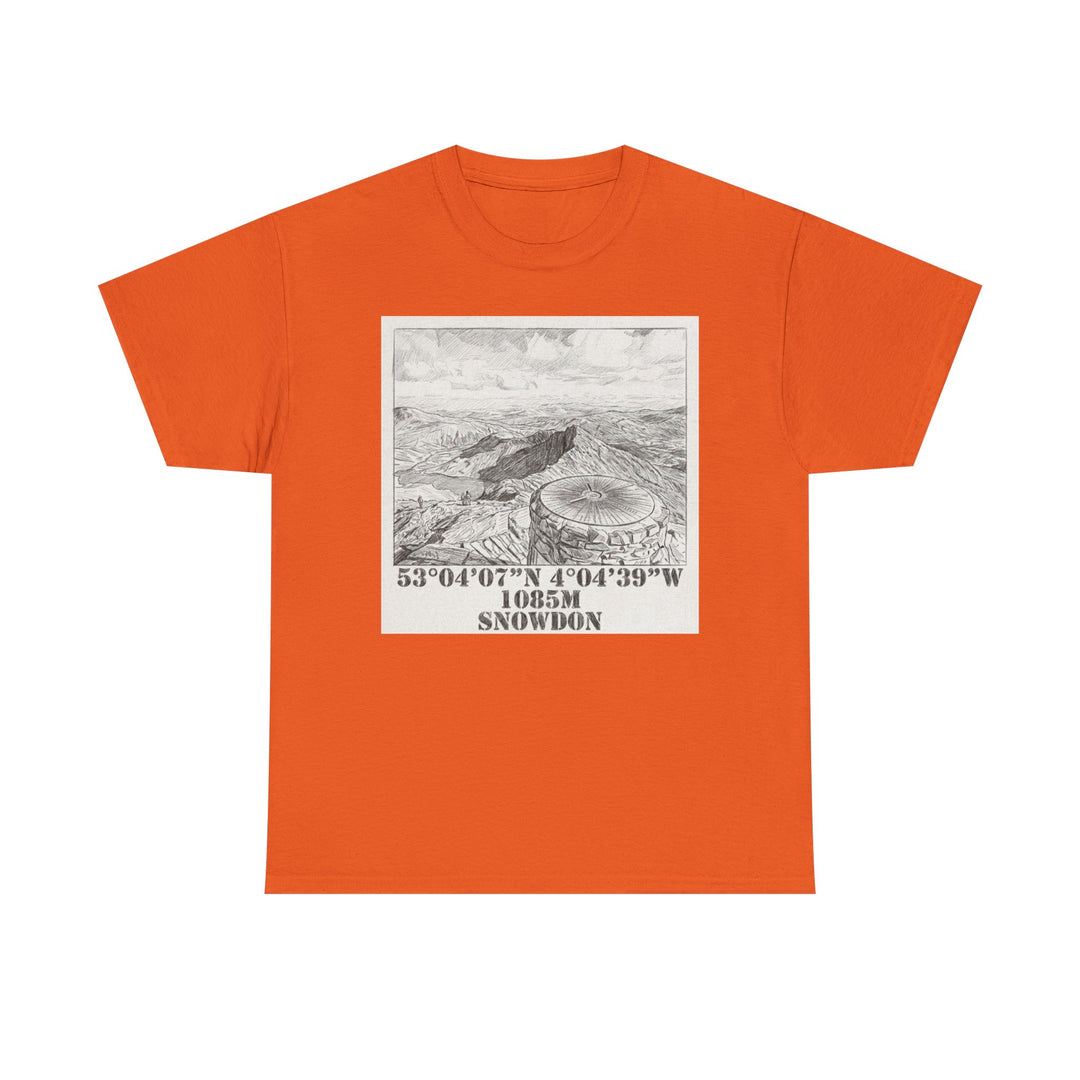 Snowdon Mountain Tee — Vintage Map Illustration with Coordinates