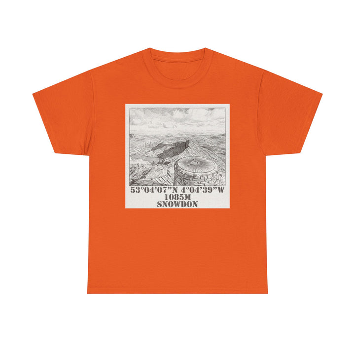 Snowdon Mountain Tee — Vintage Map Illustration with Coordinates