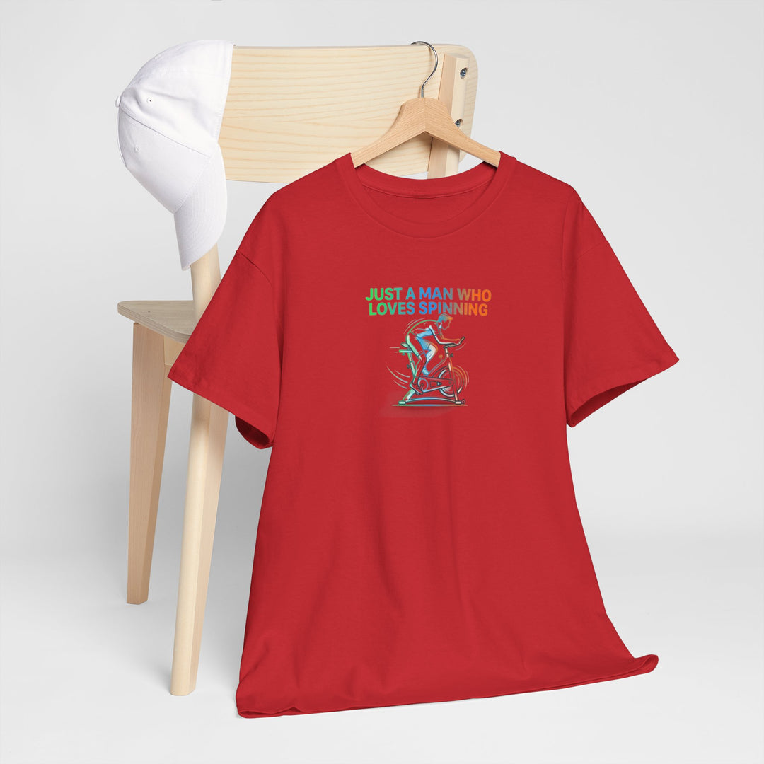 Spinner Enthusiast T-Shirt — "Just a Man Who Loves Spinning" Graphic Tee