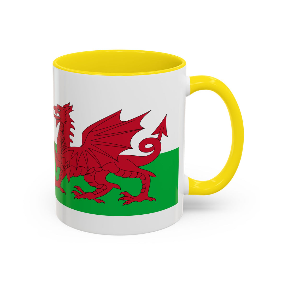 Wales Flag Accent Coffee Mug (11/15oz) – Red Welsh Dragon Tea &amp; Coffee Cup
