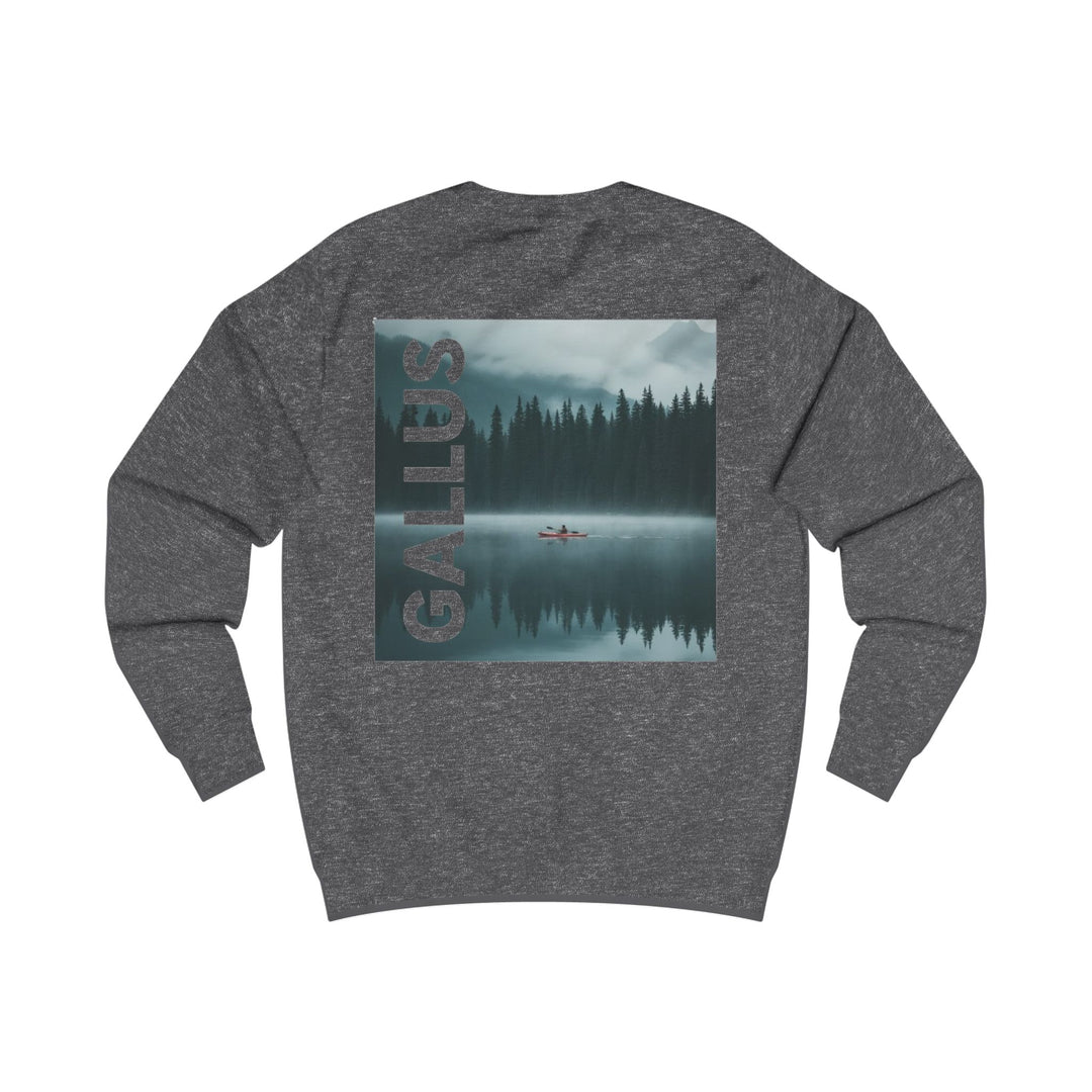 Gallus Canoe Crew Sweatshirt — Misty Lake Nature Graphic