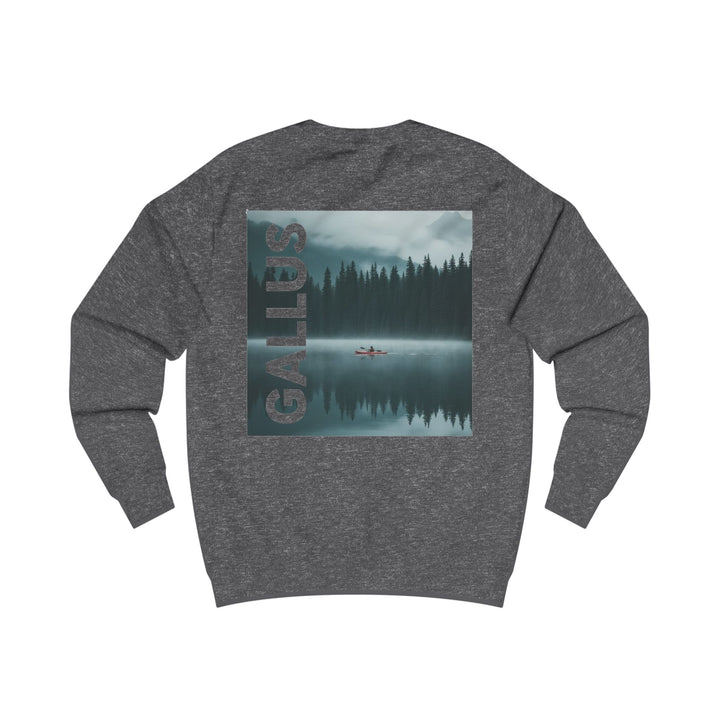 Gallus Canoe Crew Sweatshirt — Misty Lake Nature Graphic