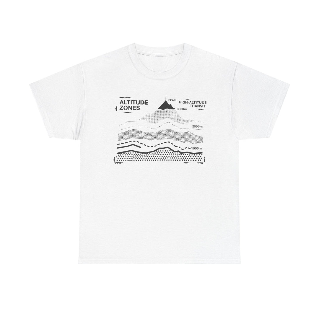 Retro Mountain Altitude Graphic T-Shirt — Vintage Topographic Hiking Tee