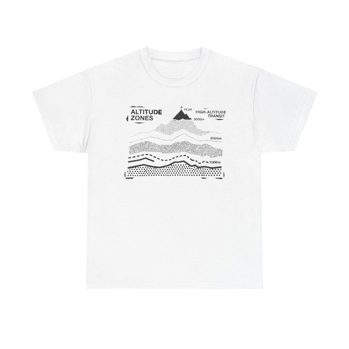 Retro Mountain Altitude Graphic T-Shirt — Vintage Topographic Hiking Tee