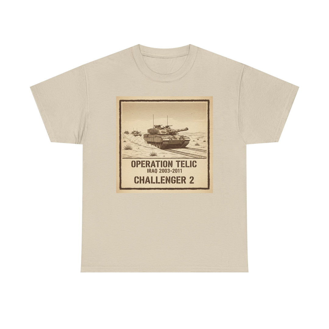 Challenger 2 Op Telic T-Shirt — Iraq 2003 Armoured Heritage Graphic