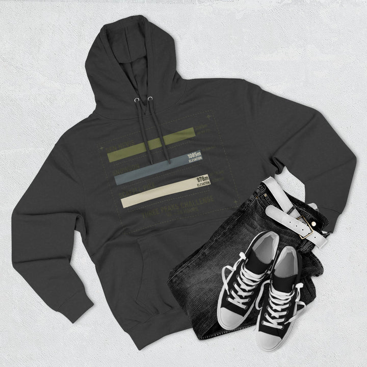 Three Peaks Challenge Hoodie — Retro Ben Nevis, Scafell Pike &amp; Snowdon Pullover