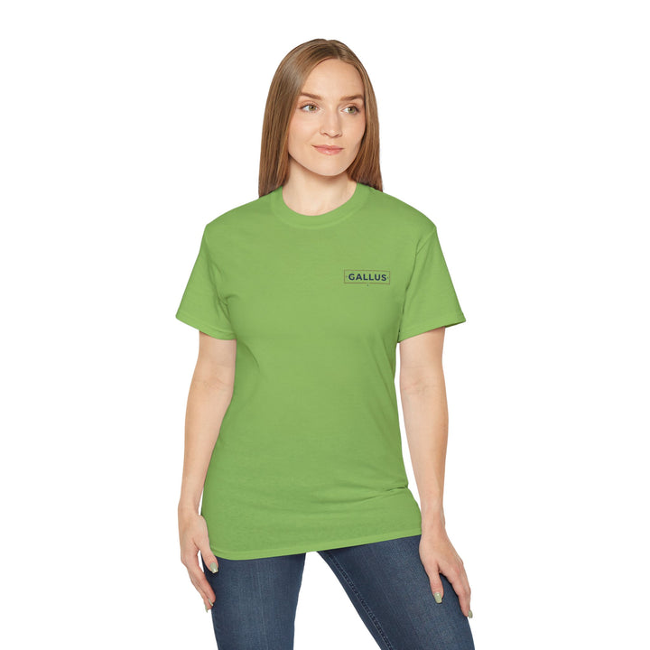 Mountain Vibes Tee — "GALLUS" Minimal Logo Cotton T‑Shirt