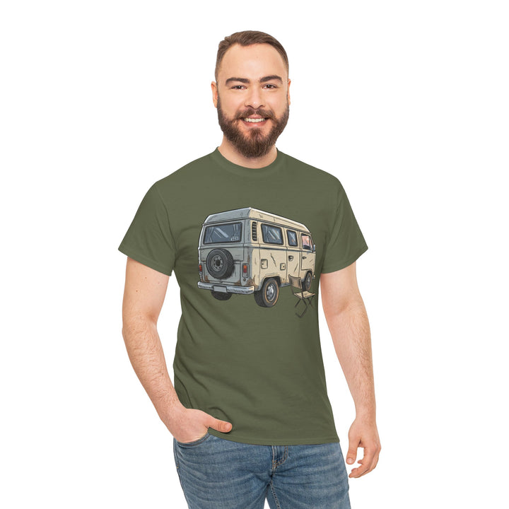 Retro Van Life Graphic T-Shirt - Classic Camper Van Adventure Tee
