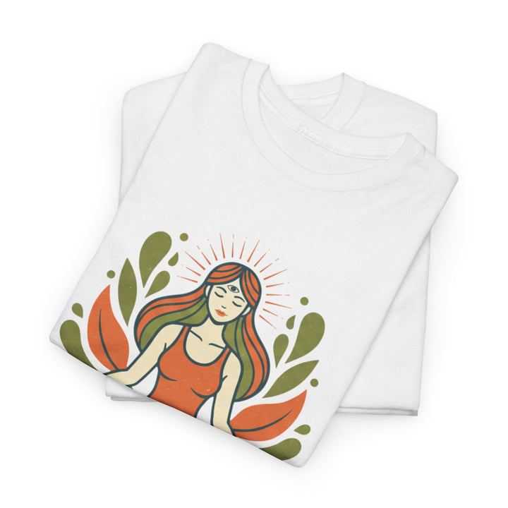 Yoga Meditation Tee – soft, breathable cotton designed for meditation and yoga practice. Comfortable, relaxed fit perfect for studio or casual wear.