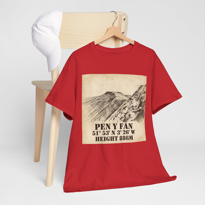 Pen y Fan T-Shirt - Brecon Beacons Vintage Coordinates &amp; Elevation