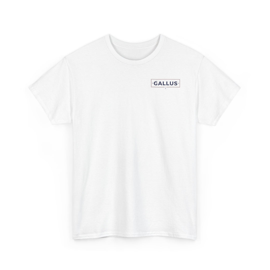 Gallus Logo T-Shirt — Minimal Retro Chest &amp; Back Graphic Tee