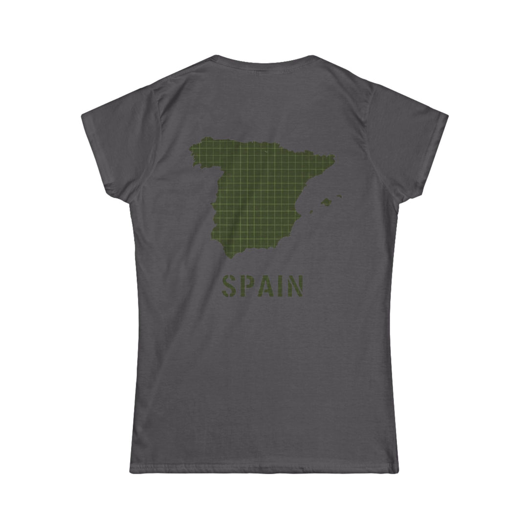 Spain Map Womens Tee — Gallus Logo Travel T‑Shirt