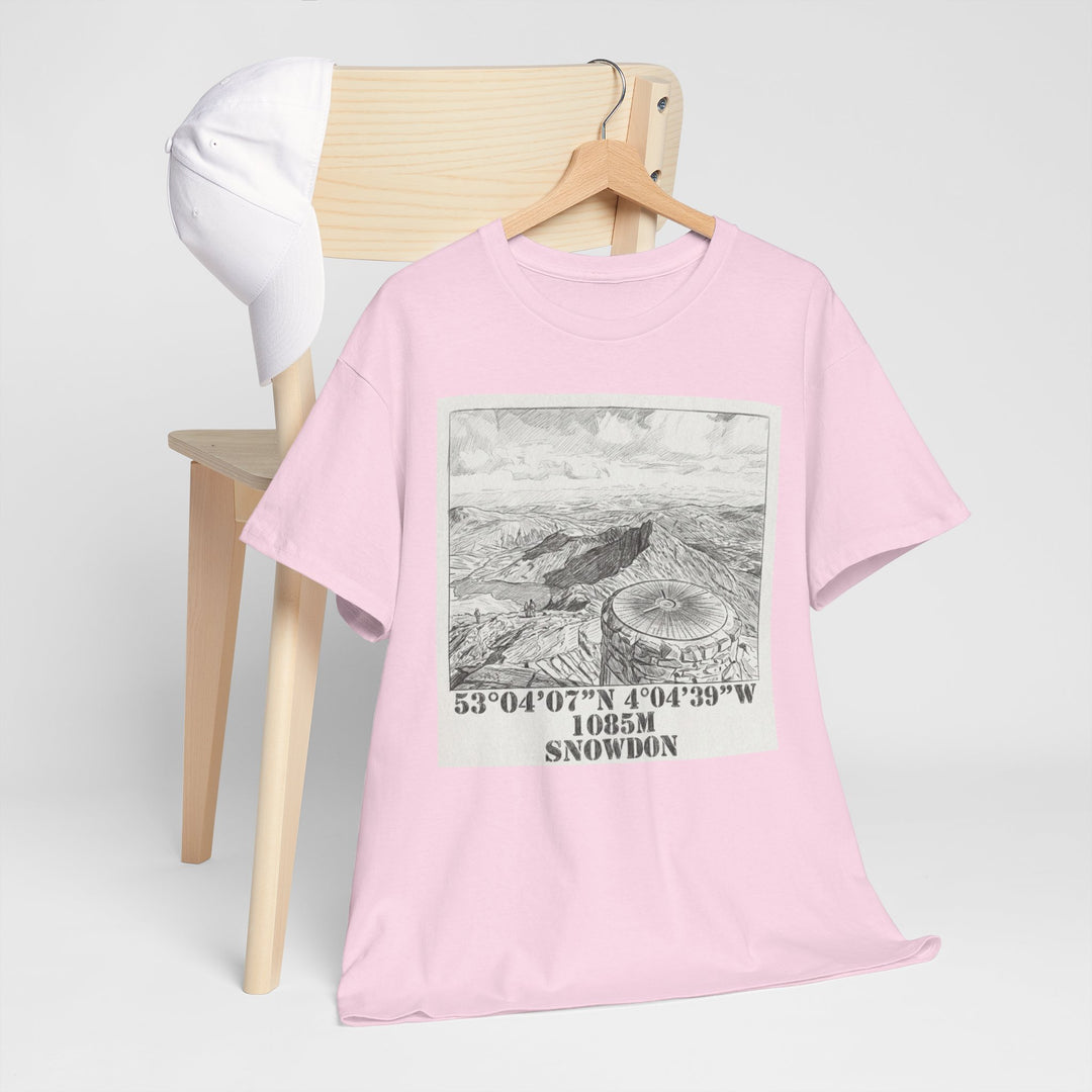Snowdon Mountain Tee — Vintage Map Illustration with Coordinates