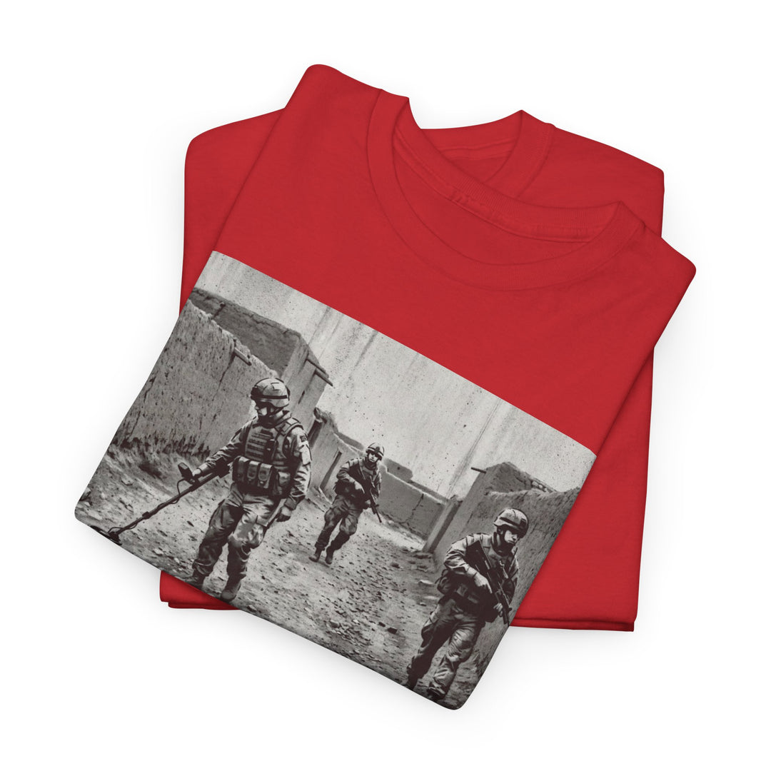 Helmand Vallon Patrol T-Shirt - Vintage Military Graphic Tee - Black &amp; White