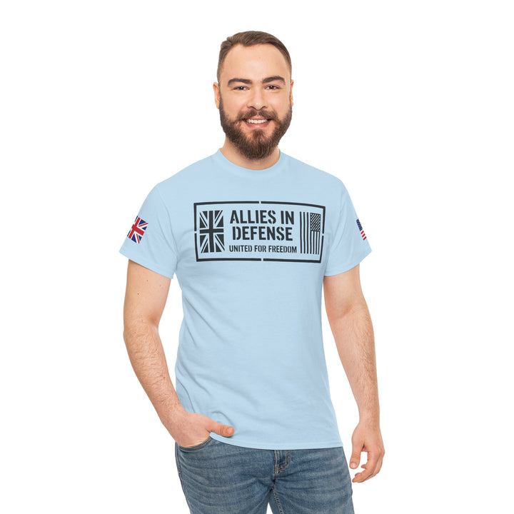 UK &amp; US Allies Defence Veteran Tee — Flags on Sleeves
