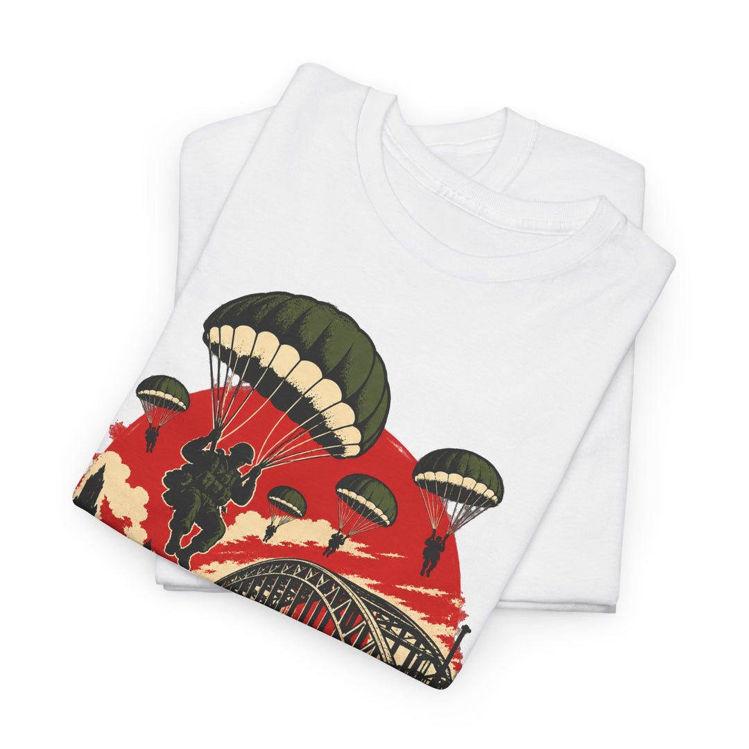 Arnhem T-Shirt — “One Bridge, Big Ask” WWII Paratrooper Humour Tee