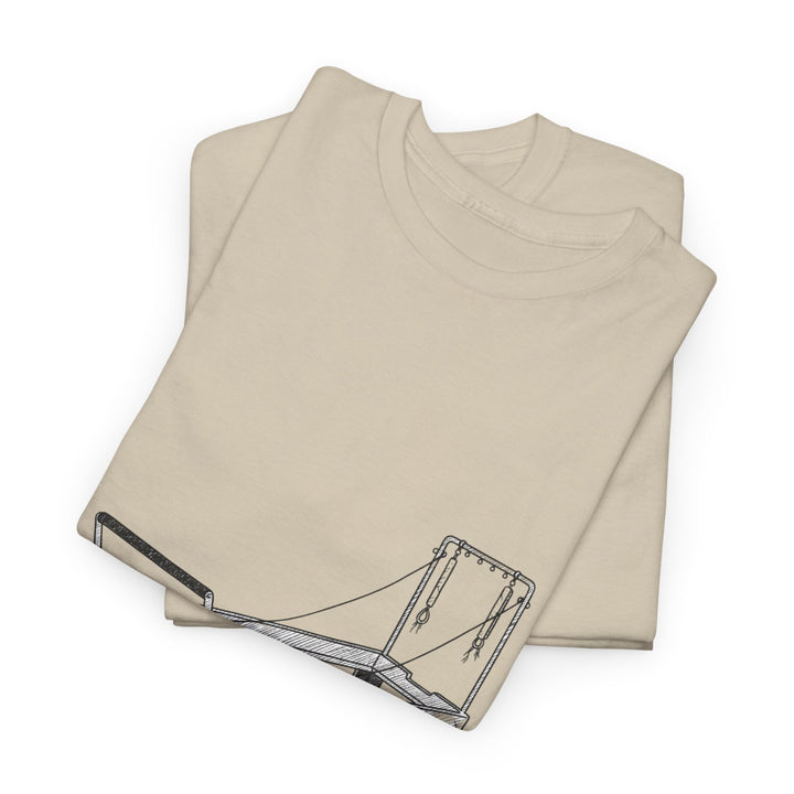 Pilates Reformer Tee – soft, breathable cotton designed for reformer Pilates. Comfortable, flexible, and perfect for studio workouts or casual wear.