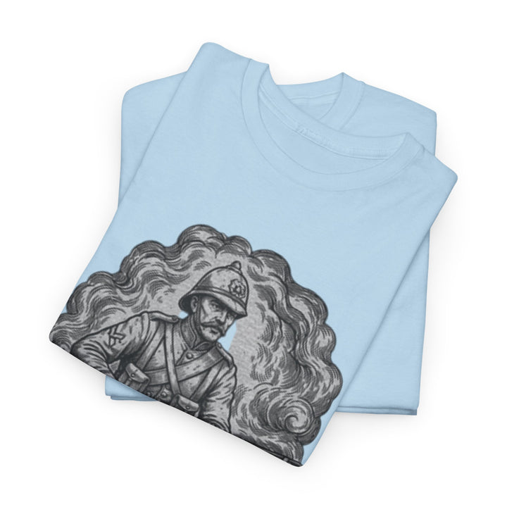 Soldier 1879 T-Shirt featuring a vintage Rorke’s Drift–style rifleman illustration. A bold Anglo-Zulu War tribute design.