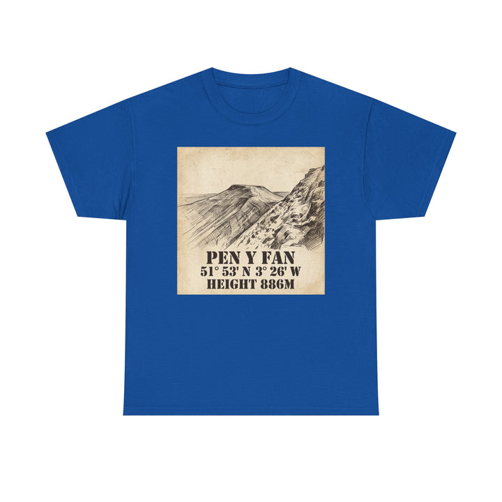 Pen y Fan T-Shirt - Brecon Beacons Vintage Coordinates &amp; Elevation