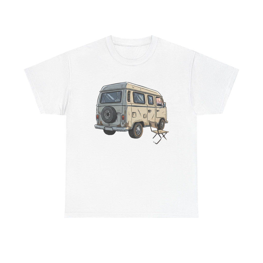 Retro Van Life Graphic T-Shirt - Classic Camper Van Adventure Tee