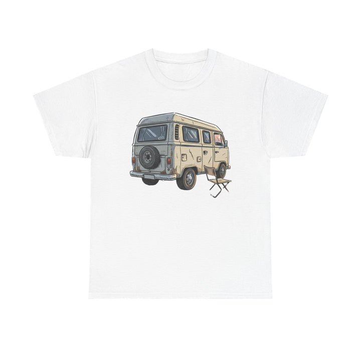 Retro Van Life Graphic T-Shirt - Classic Camper Van Adventure Tee