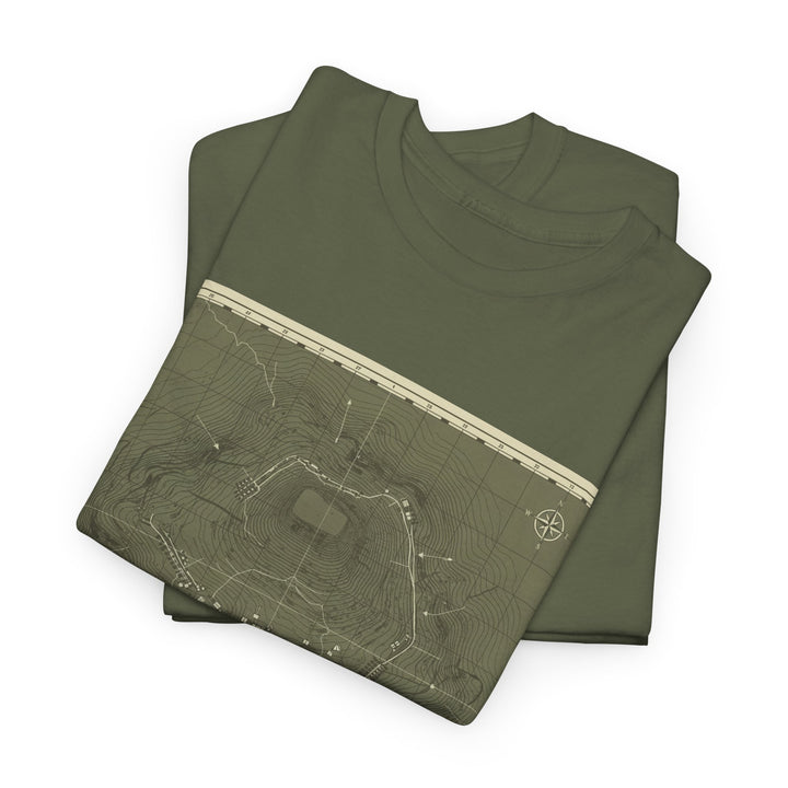 Isandlwana Map Print T-Shirt featuring a vintage topographic design. A bold heritage graphic tee inspired by historic terrain.