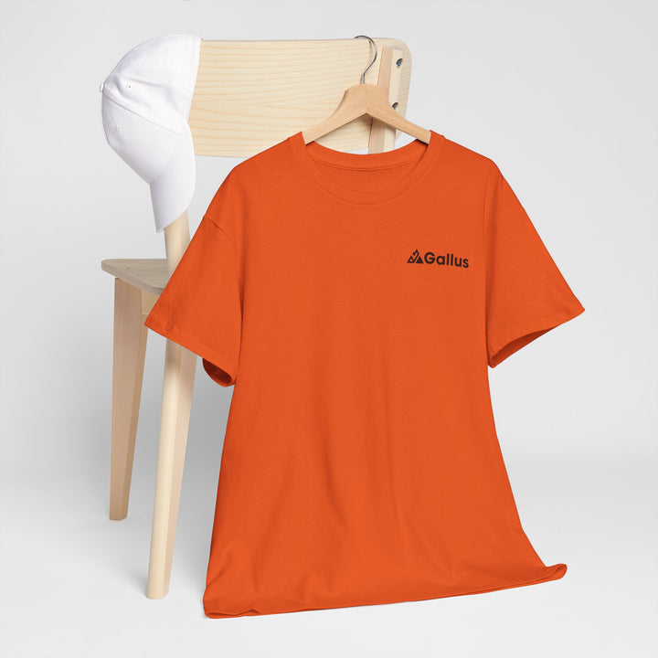 Mountain Sunset Graphic Tee — Vintage Nature Poster Back Print