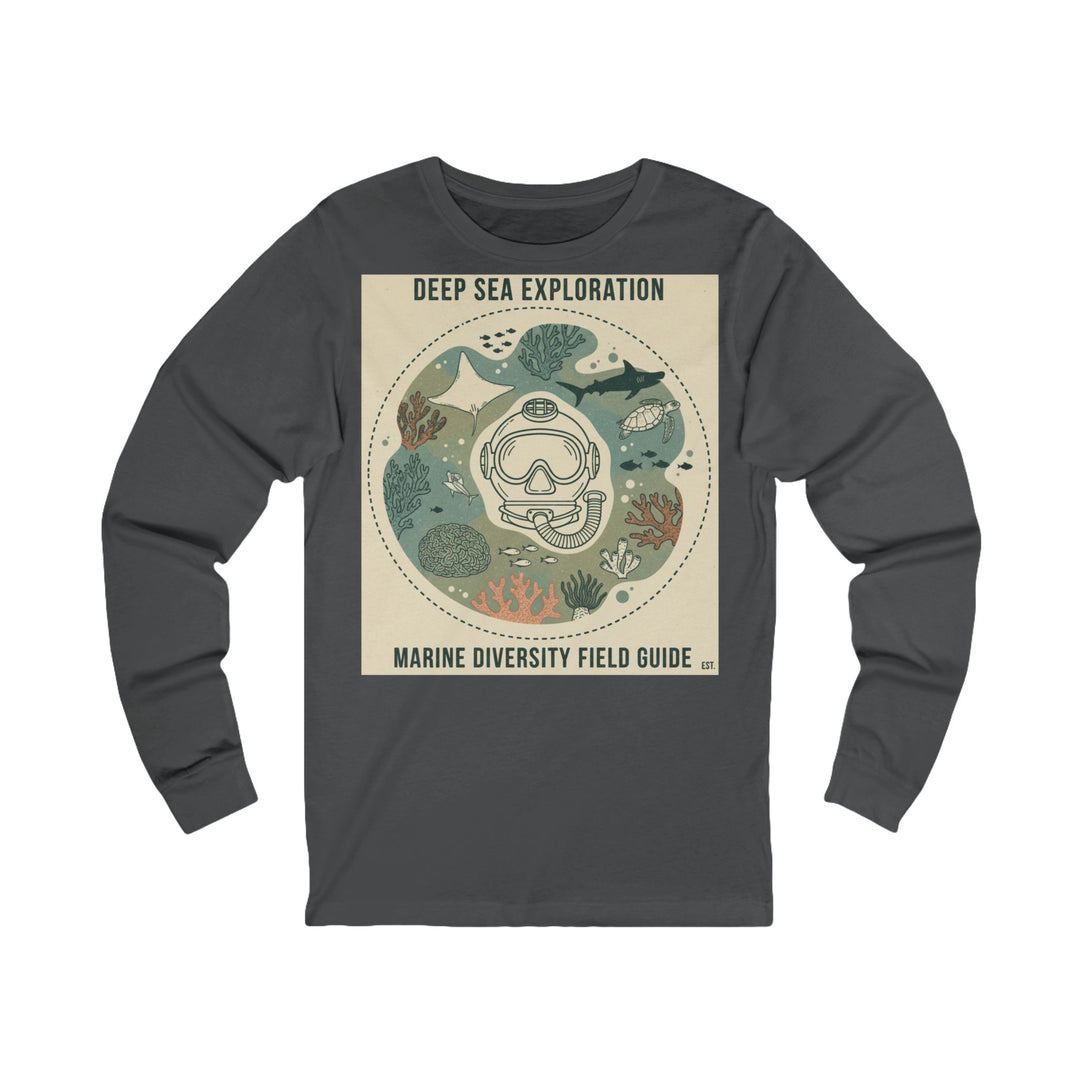 Gray long sleeve tee by S&amp;W Gallus featuring a deep sea exploration graphic.
