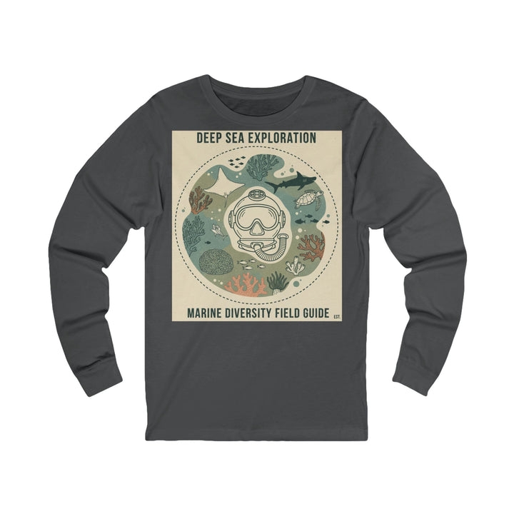 Gray long sleeve tee by S&amp;W Gallus featuring a deep sea exploration graphic.