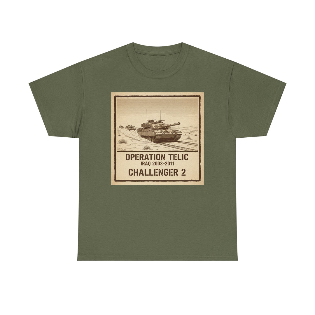 Challenger 2 Op Telic T-Shirt — Iraq 2003 Armoured Heritage Graphic