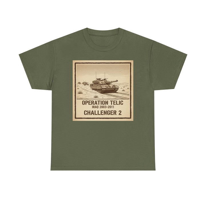 Challenger 2 Op Telic T-Shirt — Iraq 2003 Armoured Heritage Graphic