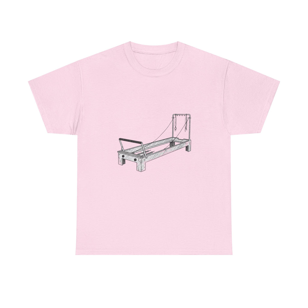 Pilates Reformer Tee – soft, breathable cotton designed for reformer Pilates. Comfortable, flexible, and perfect for studio workouts or casual wear.