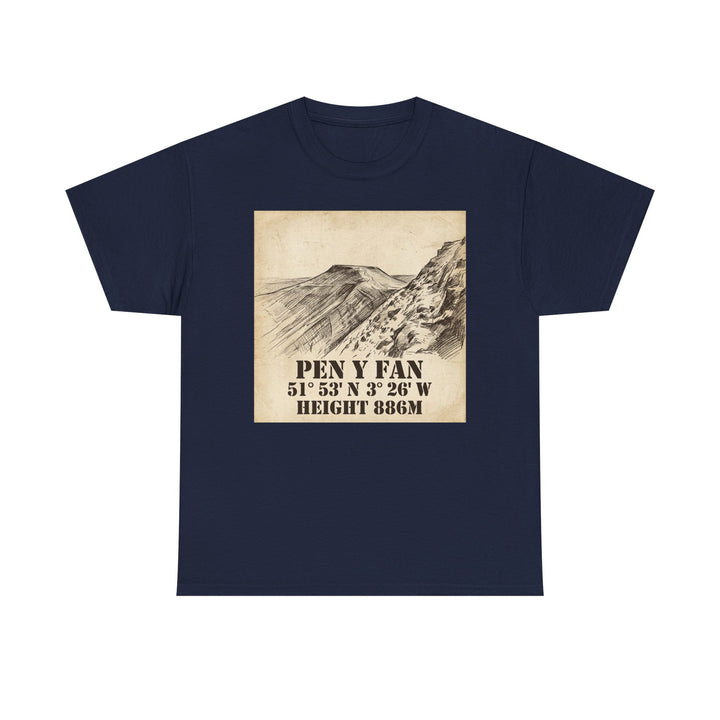 Pen y Fan T-Shirt - Brecon Beacons Vintage Coordinates &amp; Elevation