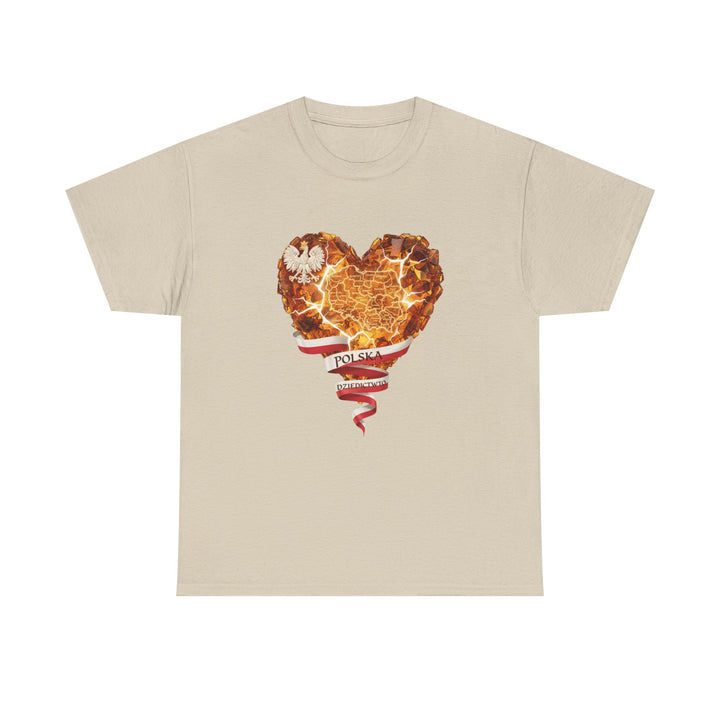 Polish Pride Heart Flame Tee | Polska Heritage T-Shirt
