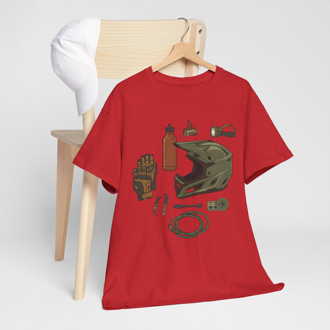 MTB Gear Layout T-Shirt — Mountain Bike Essentials Tee