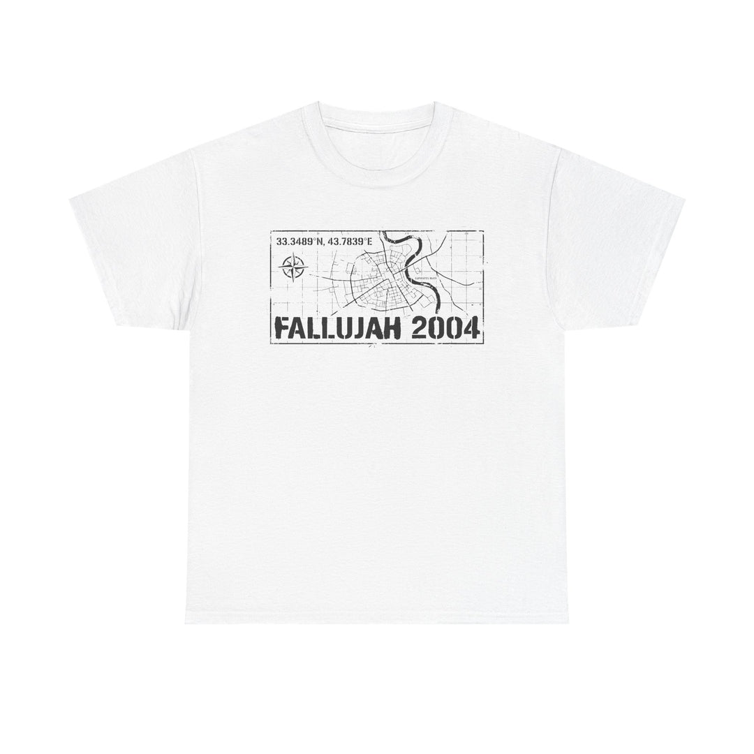 Fallujah 2004 Map Tee — Military Deployment Memorial T-Shirt