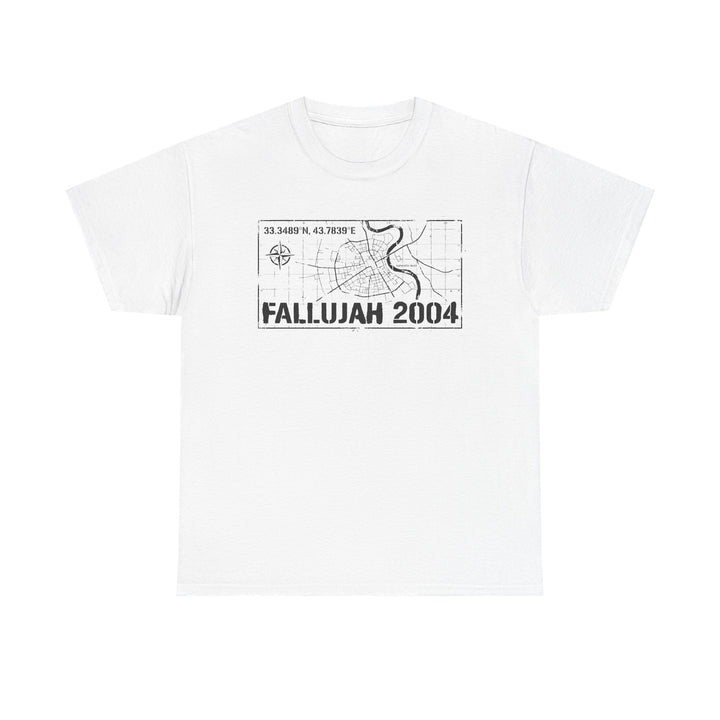 Fallujah 2004 Map Tee — Military Deployment Memorial T-Shirt