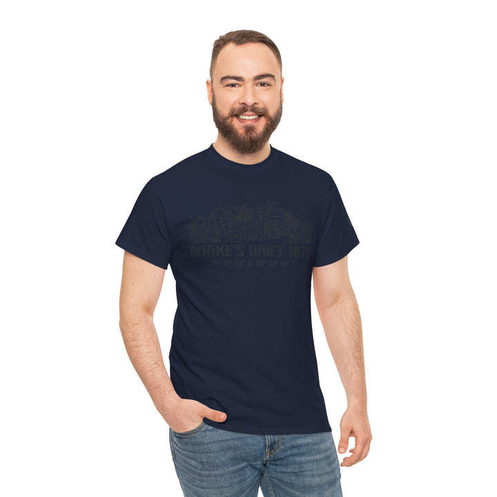 Navy t-shirt by S&amp;W Gallus with "Rorke&